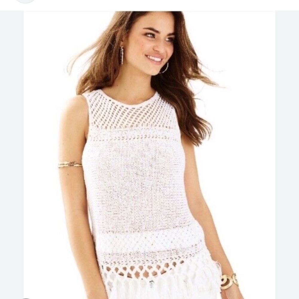 Lilly Pulitzer M crochet knit Limon sleeveless sweater - NWT!